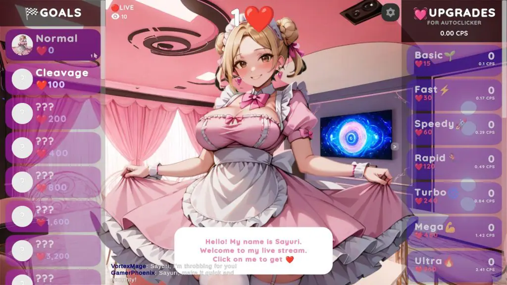 【PC/生肉/日式/SLG游戏/160M】 色情点击:小百合正在直播(Hentai Clicker: Sayuri is streaming) 生肉步兵版+日式SLG游戏+160M