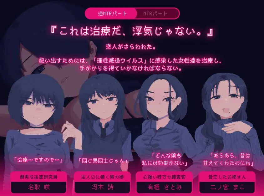 【PC/AI汉化/冒险/SLG游戏/1.0G】 NTRdemic〜我将抵抗一切诱惑,把她救出来〜 AI汉化版+冒险SLG游戏+1.0G